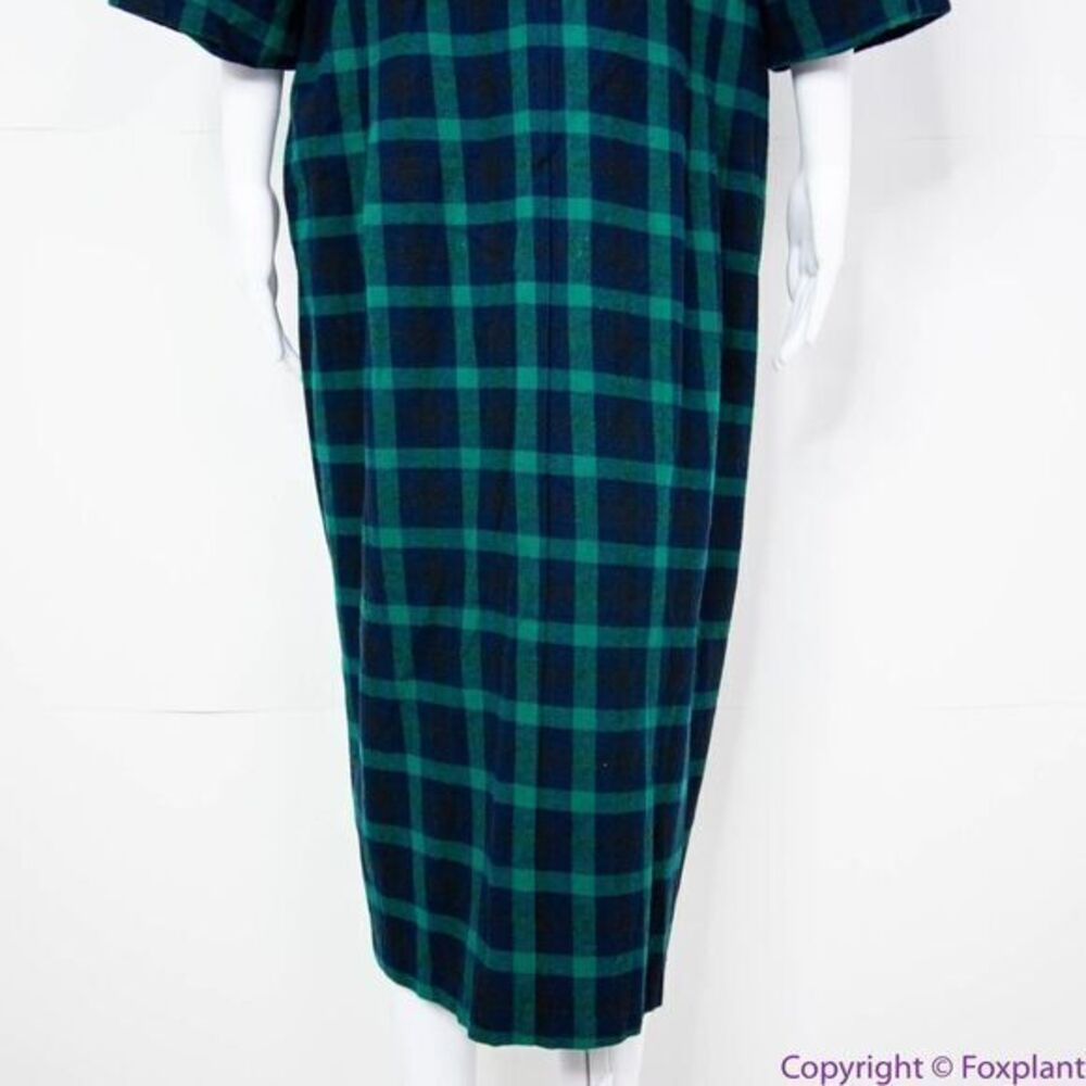 NEW Eloquii green Plaid V-Neck‎ Dress with Side Slits tie waist, plus size 28 - Picture 8 of 16